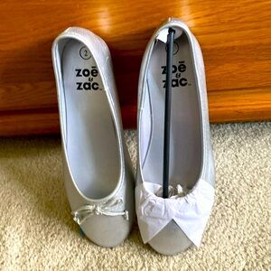 Silver ballet flats